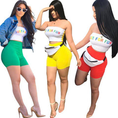 Sexy Crop Top And Shorts Two Piece Set Tracksuit Women Twotwinstyle 2 piece Sets