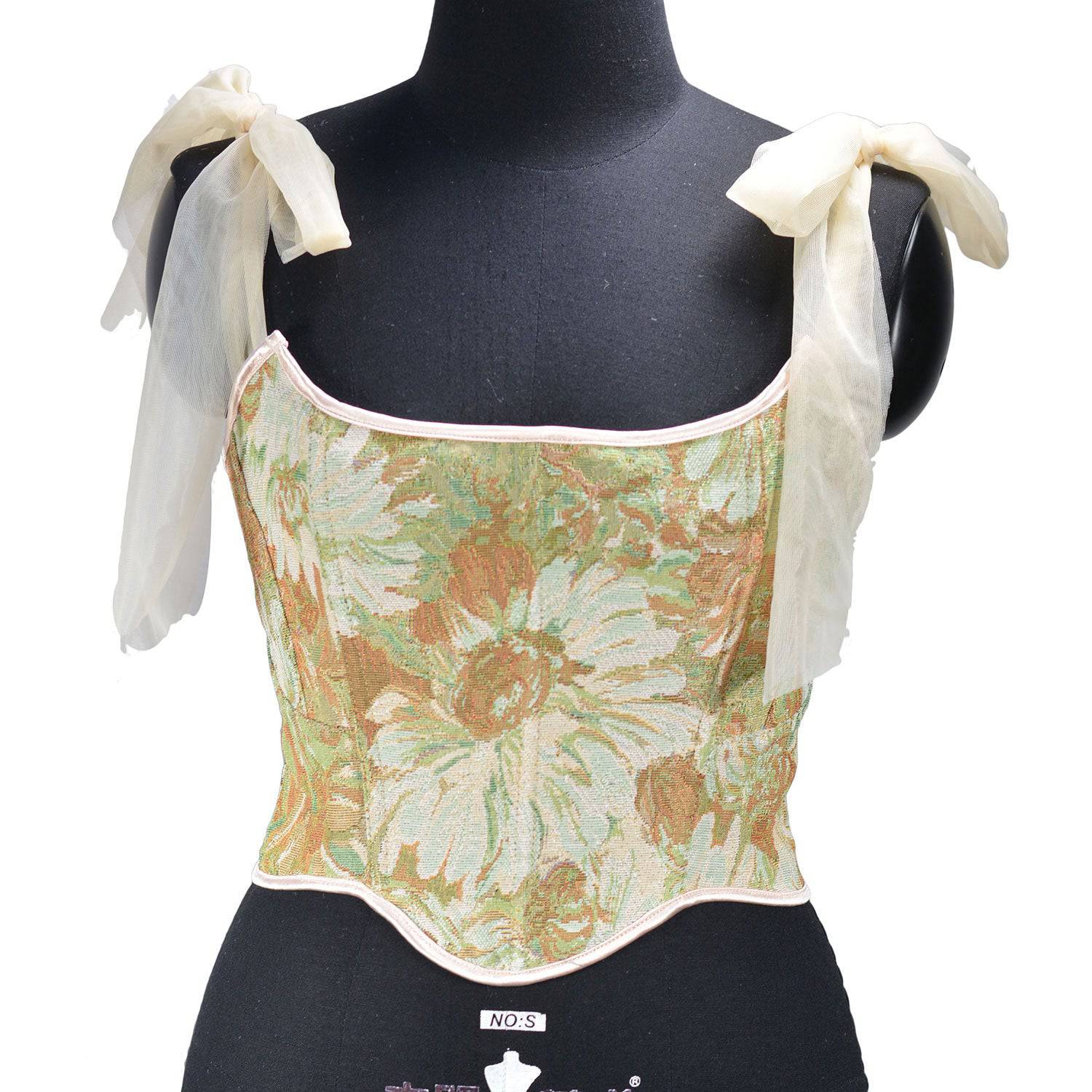 Cady Sleeveless Strappy Corset Floral Top