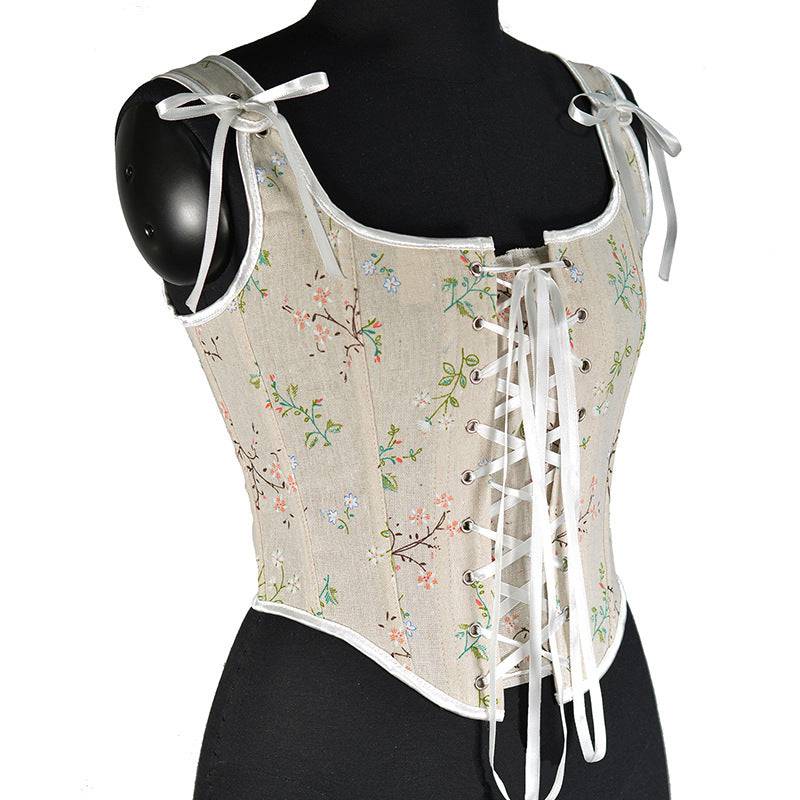 Jessy Drawstring Front Floral Corset Top