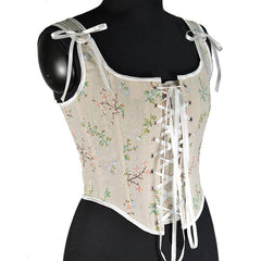 Jessy Drawstring Front Floral Corset Top