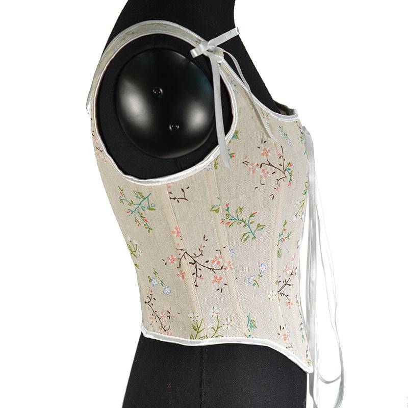 Jessy Drawstring Front Floral Corset Top