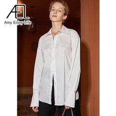 AEL Backless Shirt Woman Summer White Lace Up Bowknot Long Sleeve Causal Blouse Fashion Streetwear