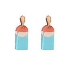 Acrylic geometric color matching fashion earrings