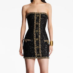 Lorrie Bustier with Embroidered Sequin Dress