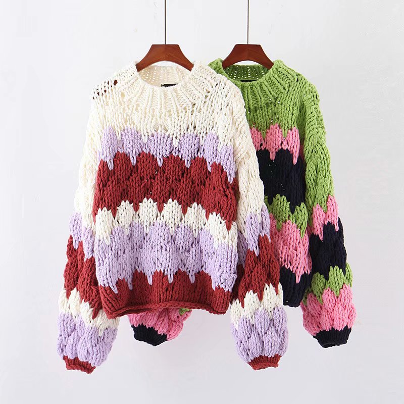 Women's Oversized Coarse Wool Sweater