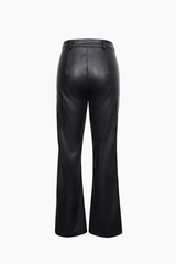 Faux Leather Straight Leg Pants