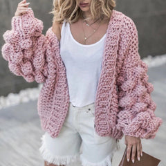 Women's Lantern Sleeve Cardigan Sweater