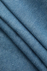 Flap Pocket Frayed Denim Slit Skirt