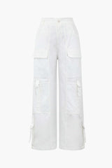 Flap Pocket Wide Leg Cargo Pants