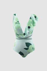 Floral Print Ruffle One Piece Swimsuit