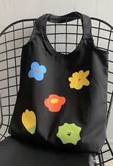 Flower Print Canvas Bag