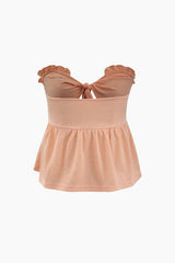 Frill Trim Knot Front Tube Top