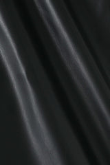 Fringe Hem Faux Leather Midi Skirt