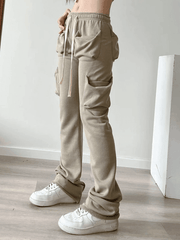 Function Pocket White Cargo Sweatpants