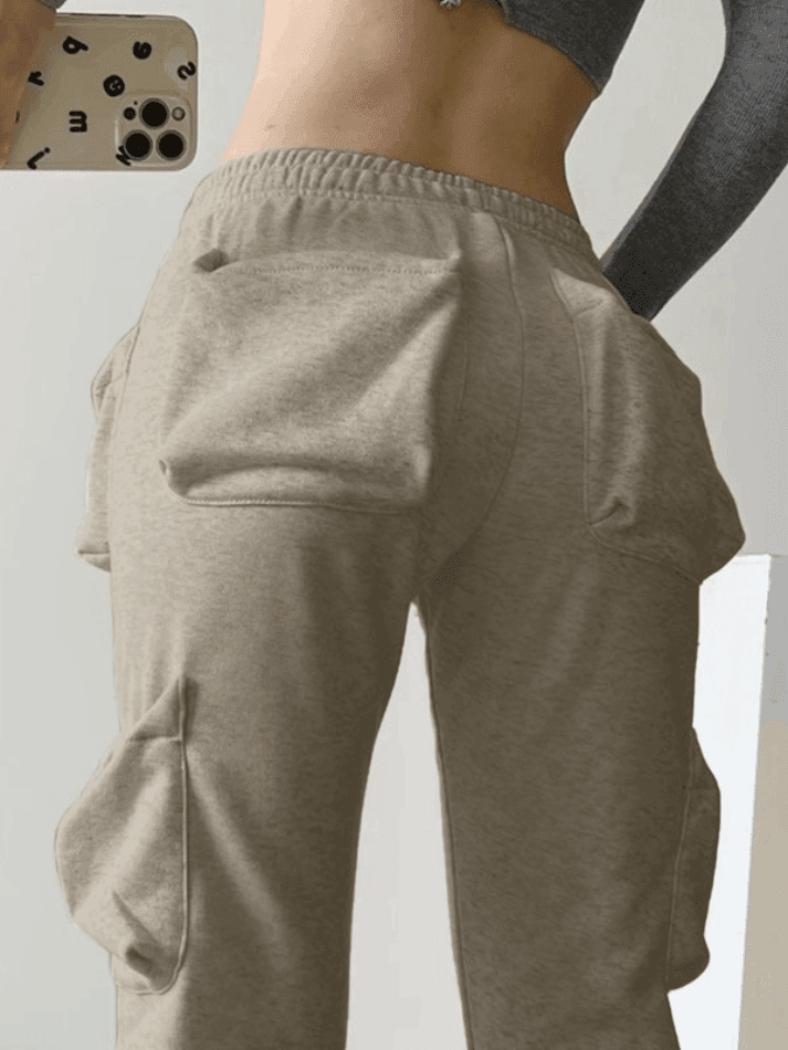 Function Pocket White Cargo Sweatpants