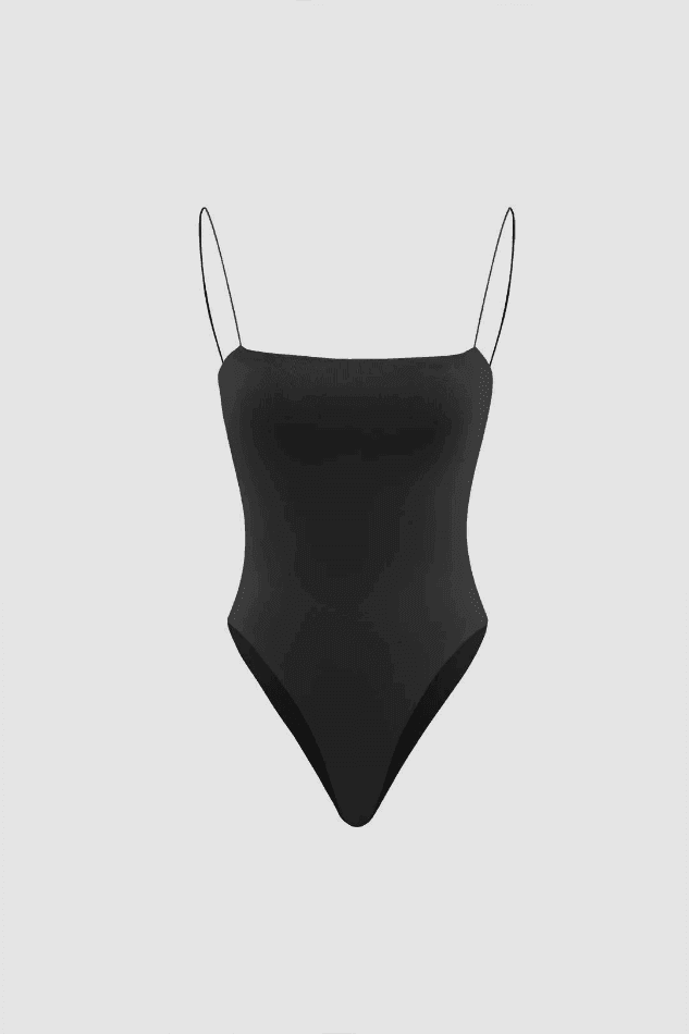 High Leg Spaghetti Strap Bodysuit