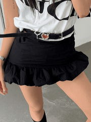 High Waist Bud Lantern Skirt
