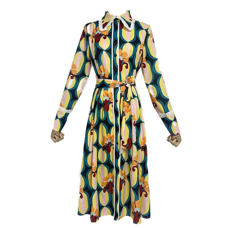 Esperanza Spliced Multi-color Printed Dress