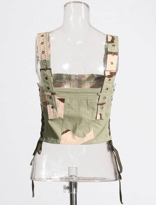 Emely Street Camo Print Ripped Short Set