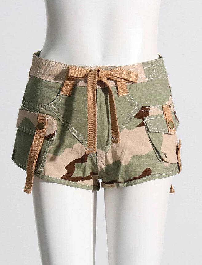 Emely Street Camo Print Ripped Short Set