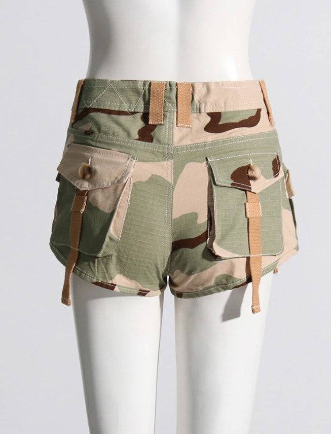 Emely Street Camo Print Ripped Short Set