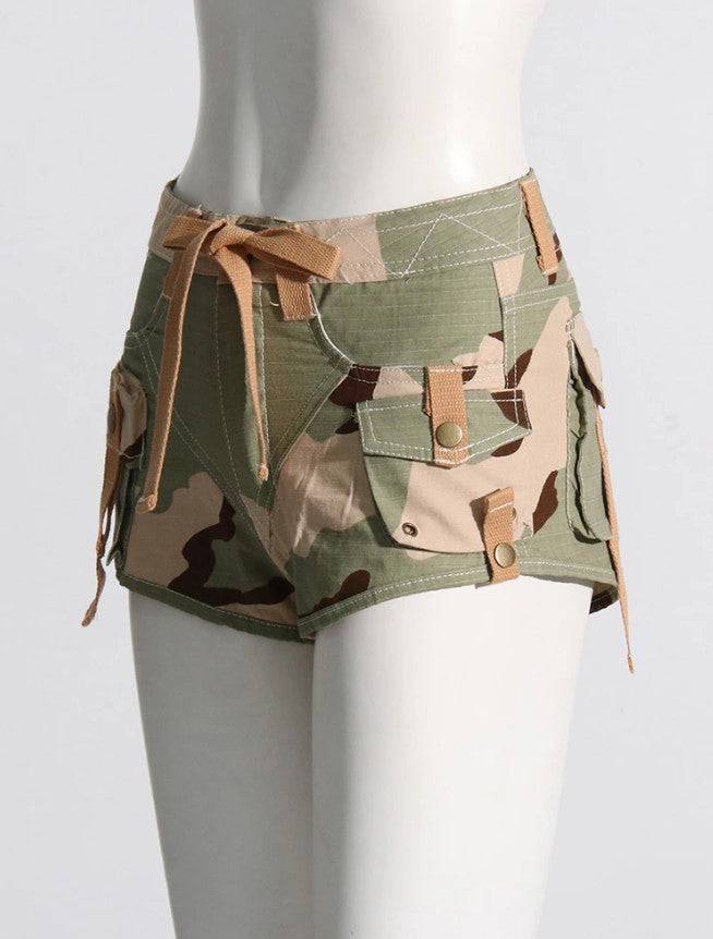 Emely Street Camo Print Ripped Short Set