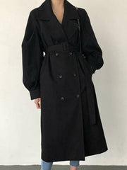 Eliza Puff Sleeves Coat With Belt