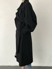 Eliza Puff Sleeves Coat With Belt