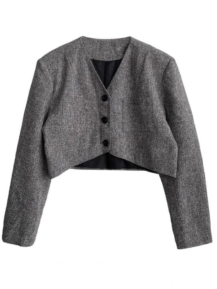 Amiyah Oversized Haute Classic Cropped Blazer