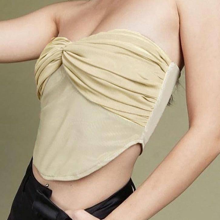 Bea Ruched Strapless Crop top