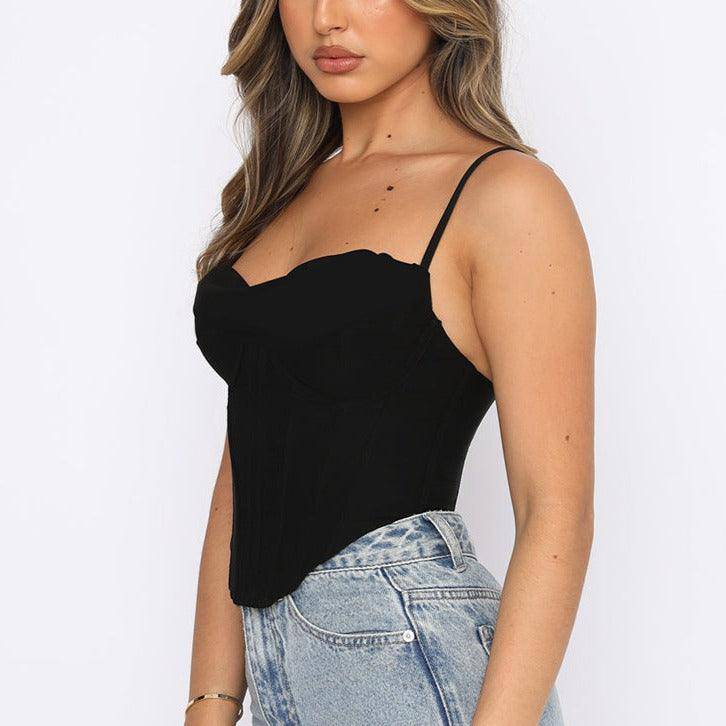 Sunny Solid Draped Underwire Corset Top