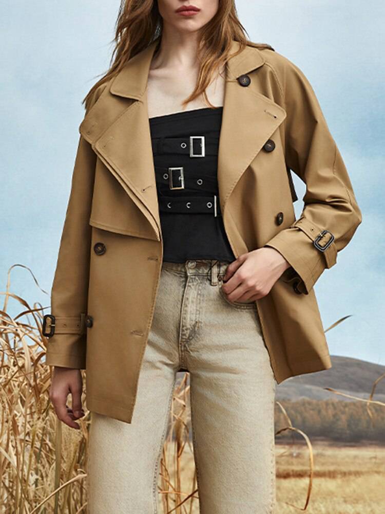 Amelie Double Breasted Belted Trench Coat