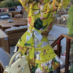 Aniyah Allover Print Mini Dress