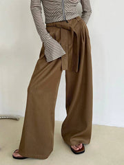 Annabella High-Waist Plain Wide-Leg Trouser