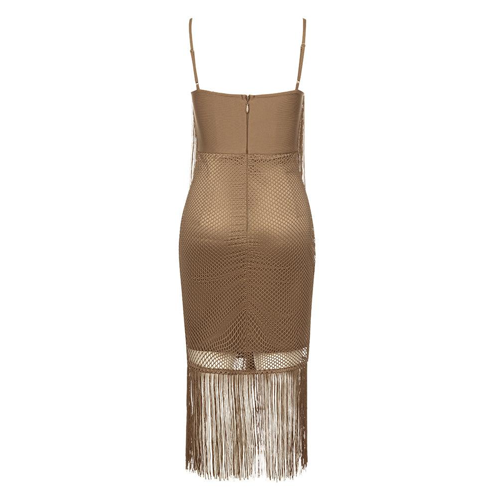 Leann Mesh Tassel Dress