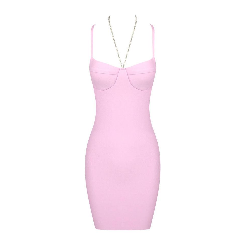 Ratana Pink Herve Mini Dress