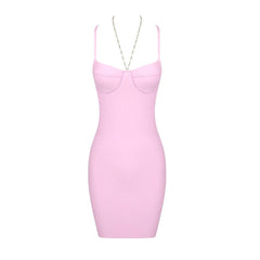 Ratana Pink Herve Mini Dress