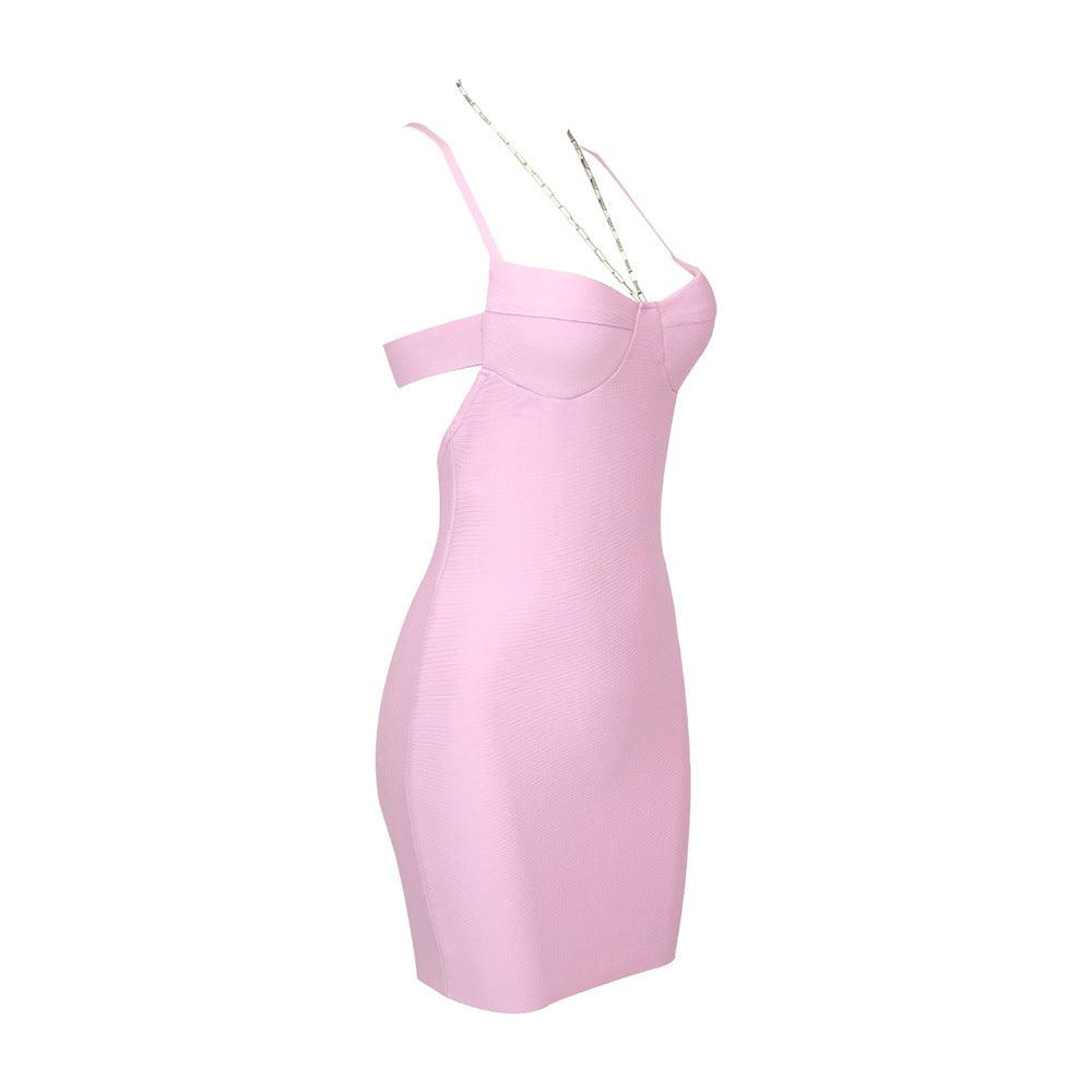 Ratana Pink Herve Mini Dress