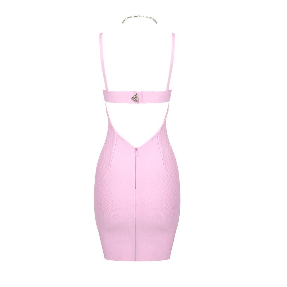 Ratana Pink Herve Mini Dress