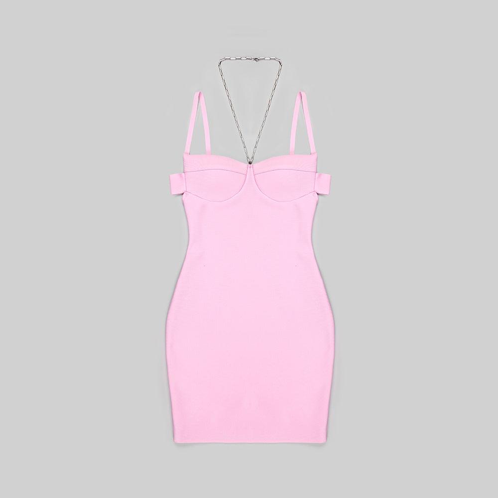 Ratana Pink Herve Mini Dress