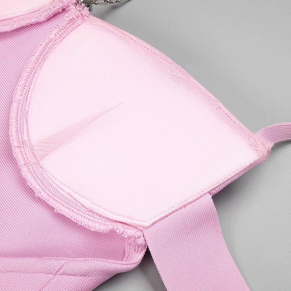 Ratana Pink Herve Mini Dress