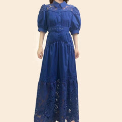 Katie Belted Embroidered Accent Maxi Dress