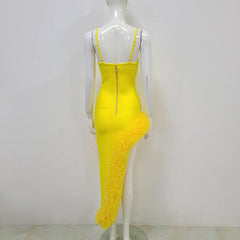 Misty Sleeveless Spaghetti Strap Asymmetrical Ruffle Hem Mini Dress