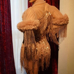 Myra Tassel Trim Mock Neck Dress