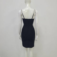 Farrah Embellished Rhinestone Hem Mini Dress