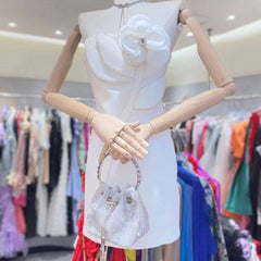 Paloma Rhinestone Floral Embellished Mini Dress