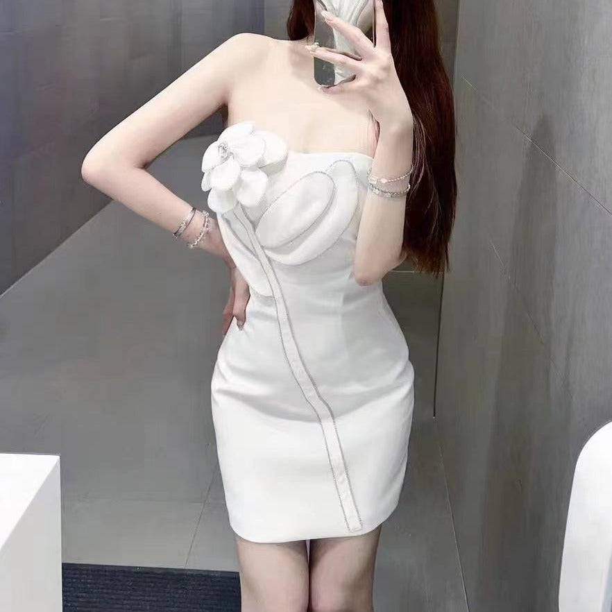 Paloma Rhinestone Floral Embellished Mini Dress