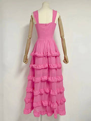 Kathryn Sleeveless Layered Ruffle Maxi Dress