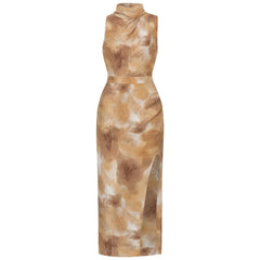Myra Tie-dye Turtle Neck Sleeveless Dress