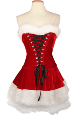 Cheska Strapless Faux Fur Trim Mini Dress